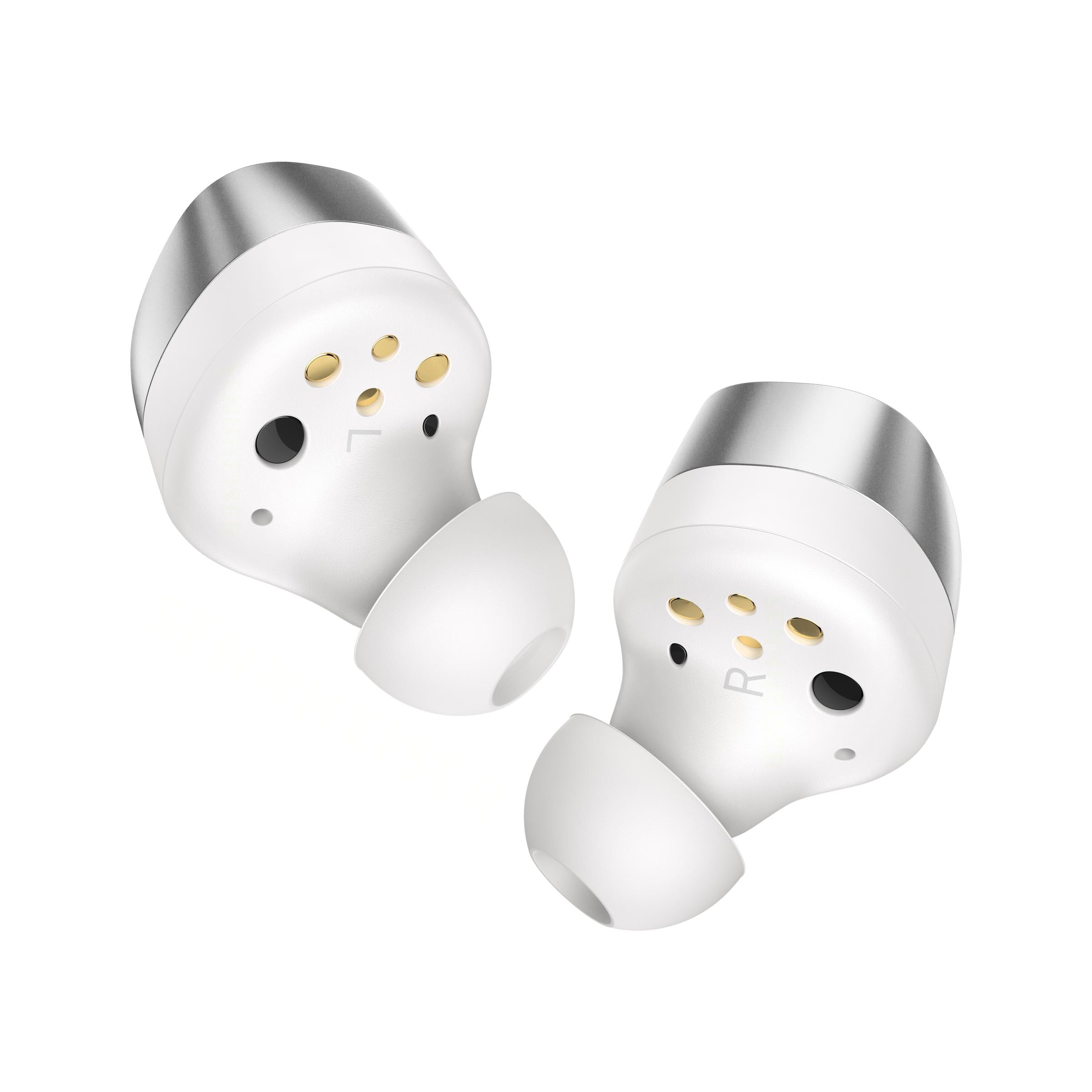 MOMENTUM True Wireless 4 White Silver earbud detail