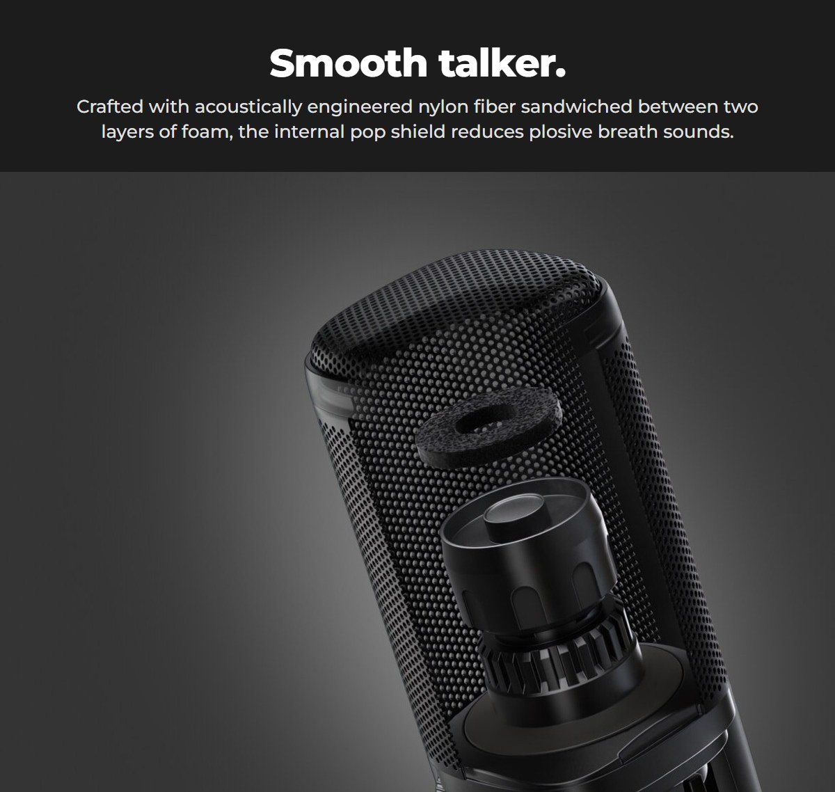Internal pop shield