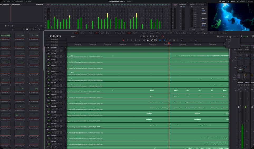 DaVinci Resolve Studio – Immersive audio and Dolby Atmos