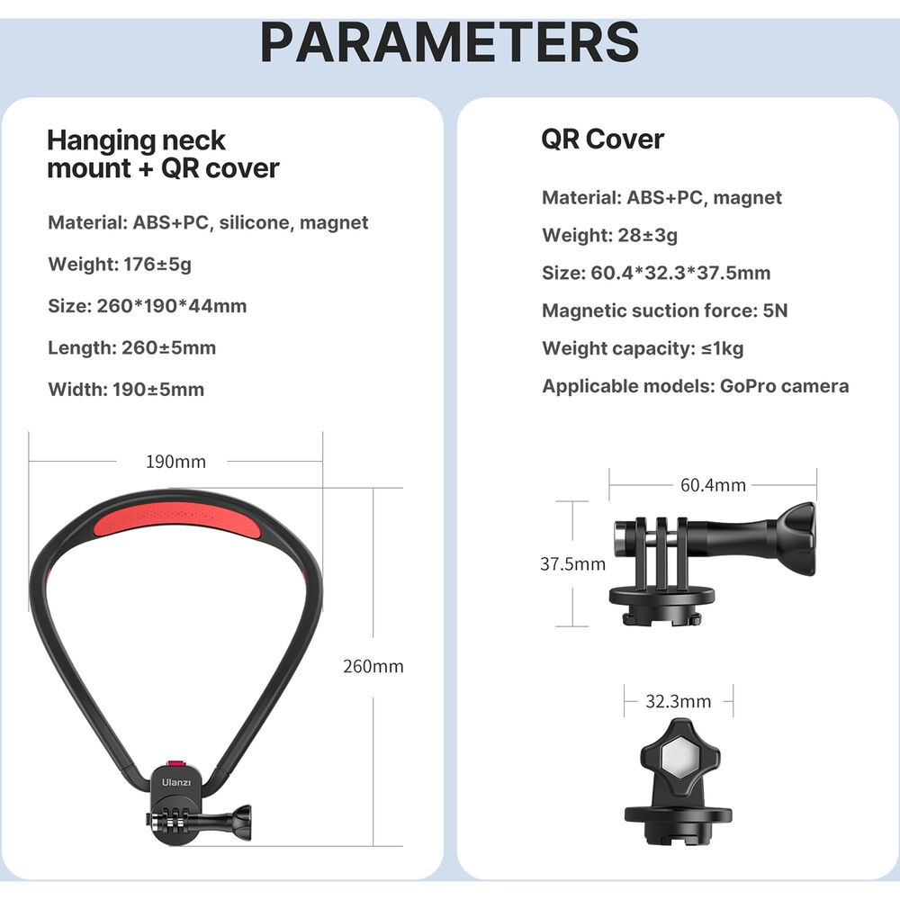 Dimensions and specifications of Ulanzi Go-Quick II