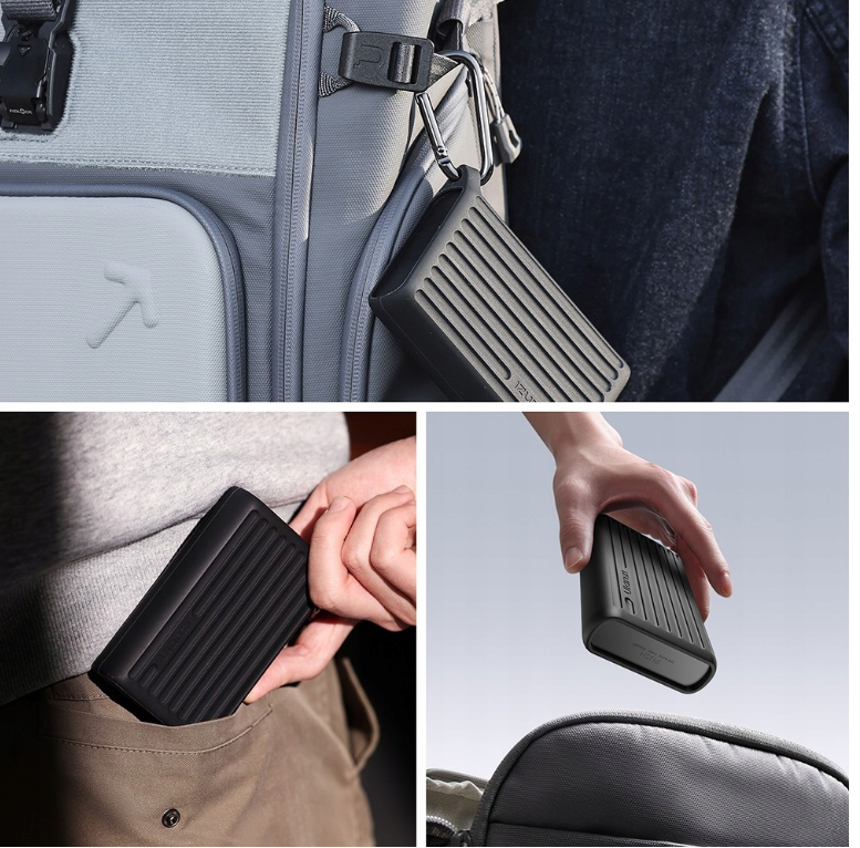 Ulanzi MCR-01 attached to a backpack and carried in a pocket