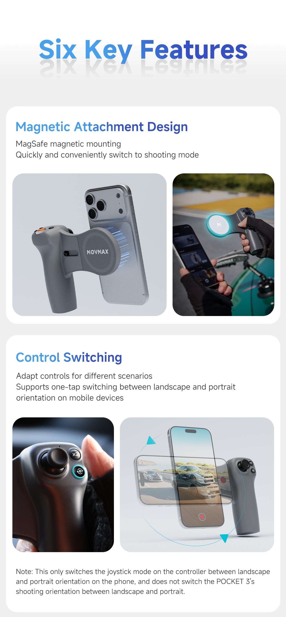 Magnetic attachment and control switching