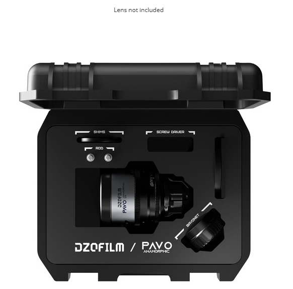 Open DZOFilm hard case for one Pavo anamorphic lens