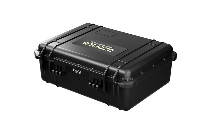 Angled view of the black DZOFilm Pavo hard case