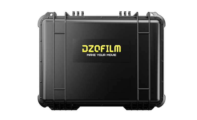 Front view of the DZOFilm hard case for three Pavo lenses