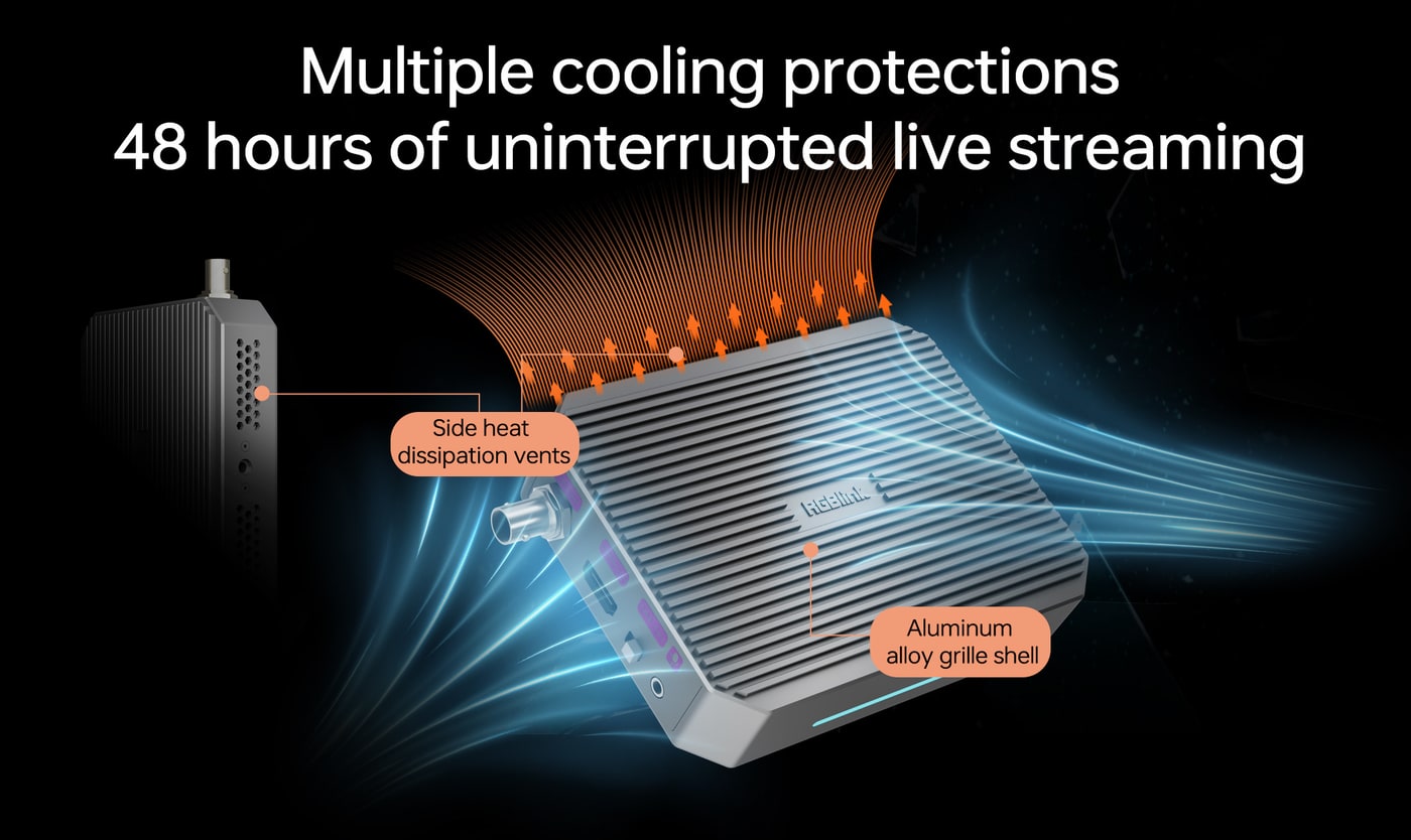 Cooling for 48 hours of continuous streaming