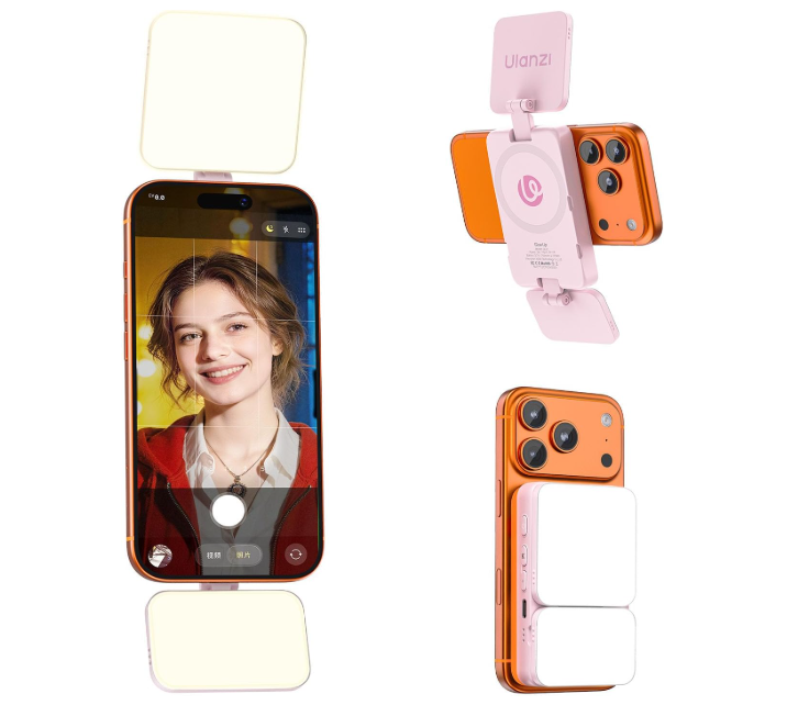 Ulanzi GL01 GlowUp Sakura Pink dual magnetic phone light