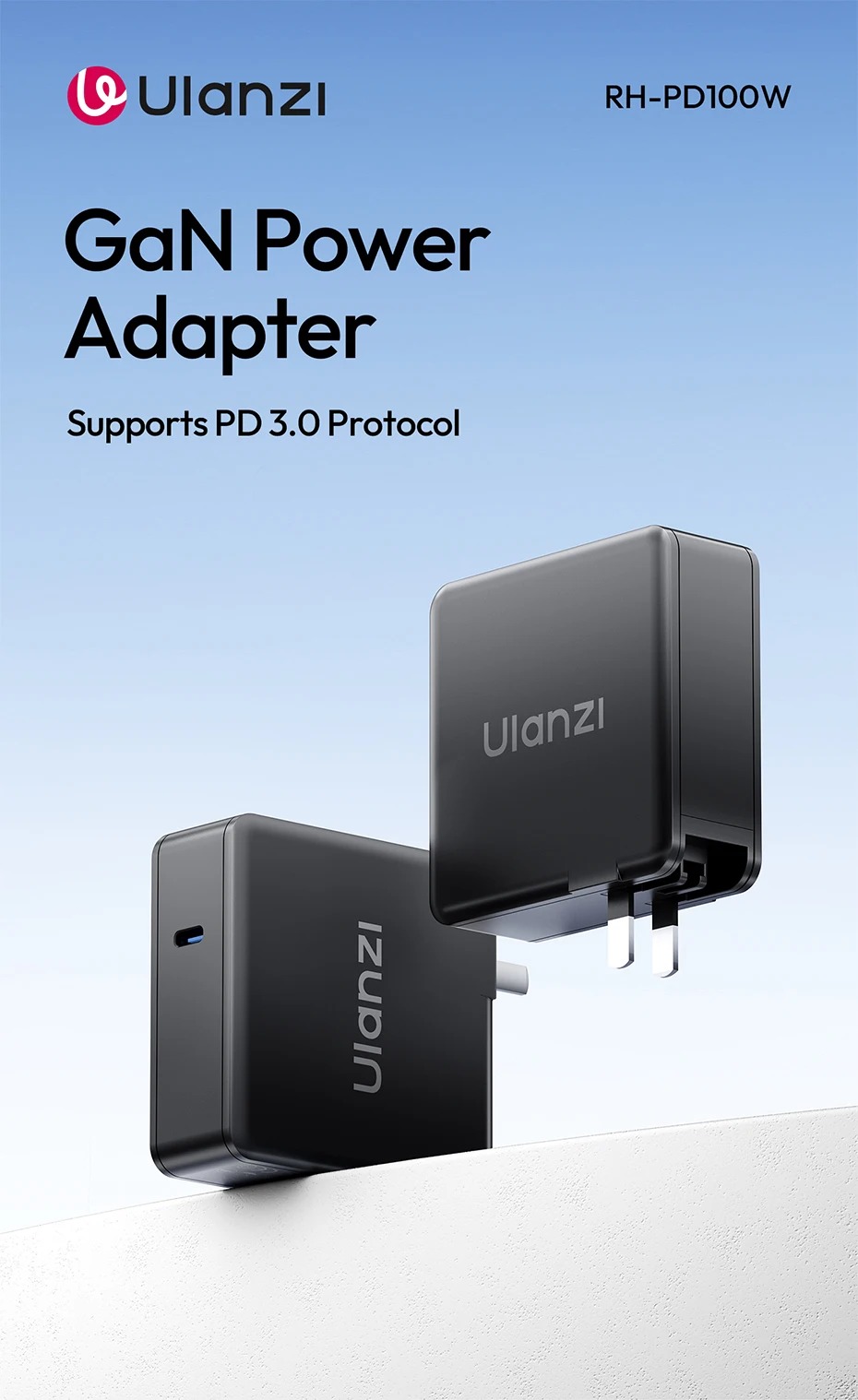 Ulanzi RH-PD100W GaN power adapter with PD 3.0