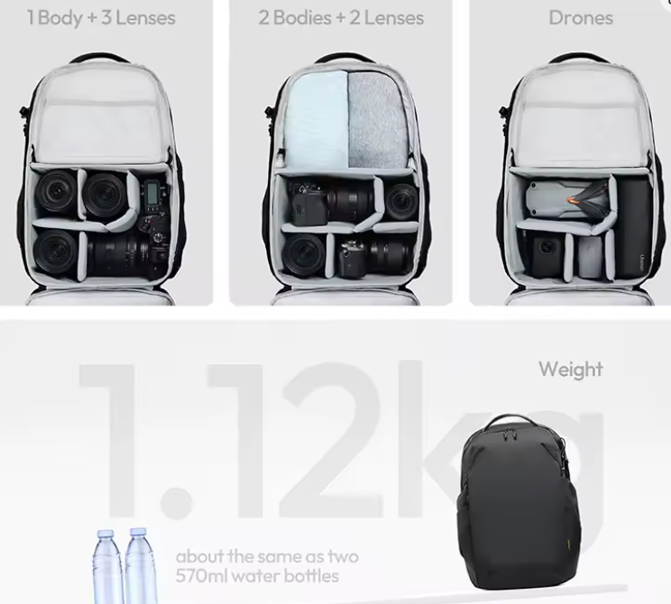 Ulanzi YY038 backpack interior organisation