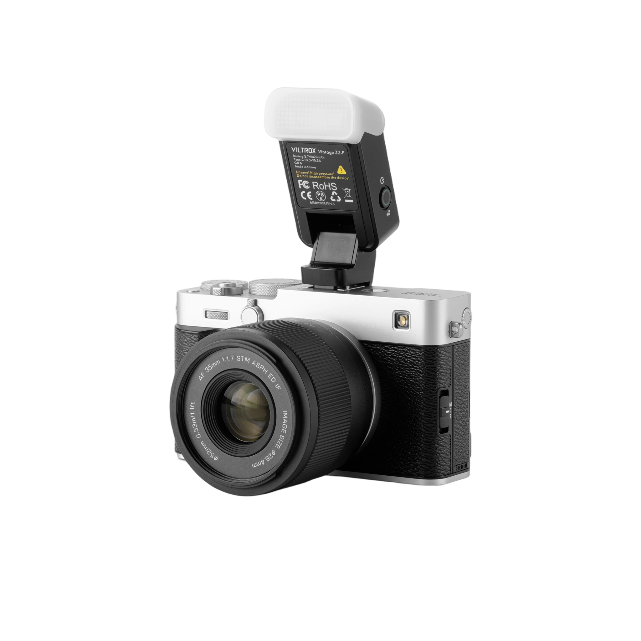 Viltrox Vintage Z2-F mounted on a Fujifilm camera