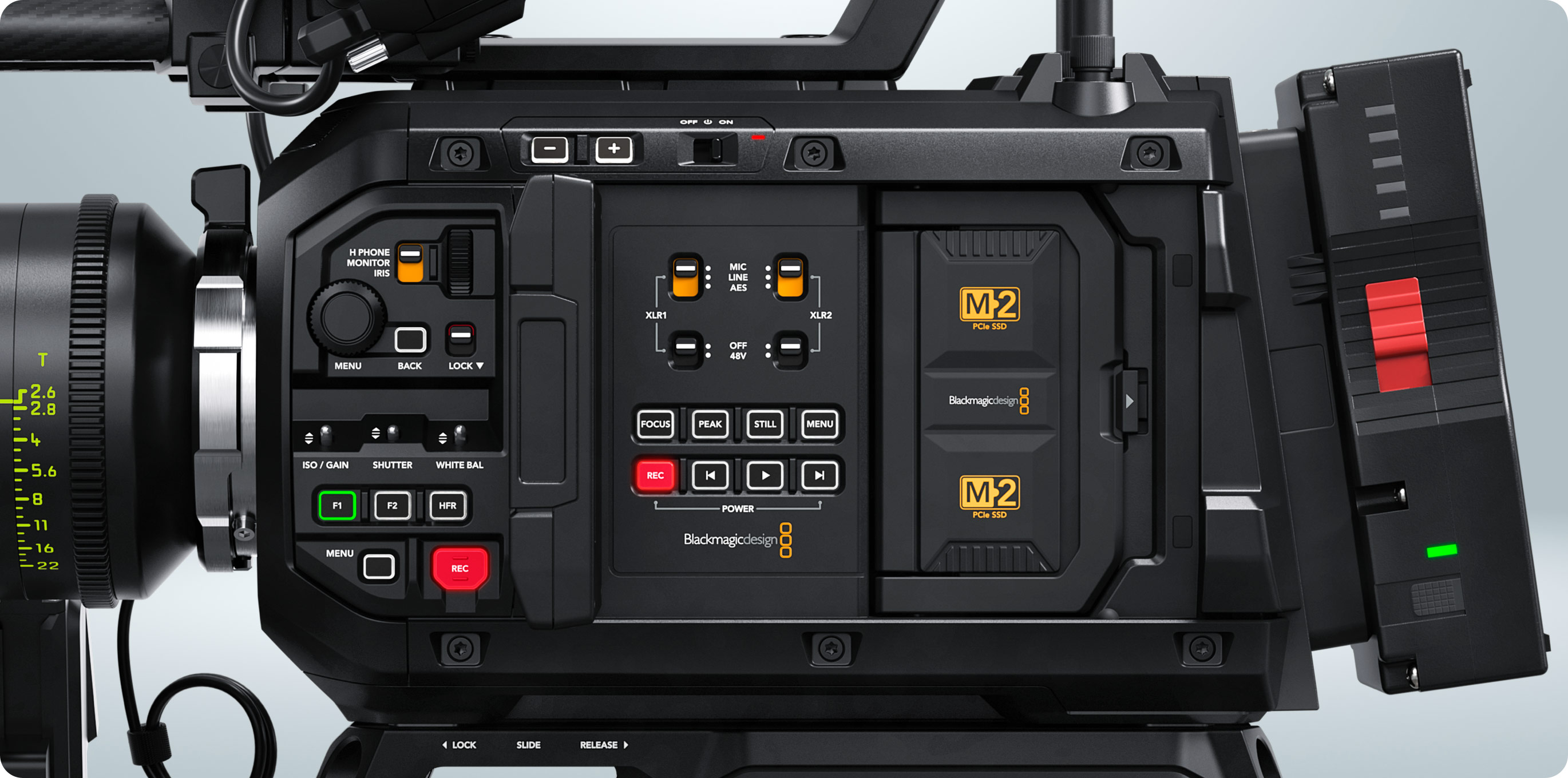 Blackmagic URSA Cine 12K LF 100G Body with the supplied EF mount