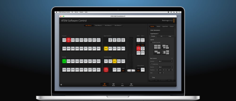 ATEM 4 M/E Constellation IP – Software and hardware panels
