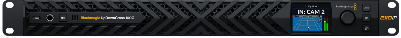 Blackmagic UpDownCross 100G in a 1RU chassis