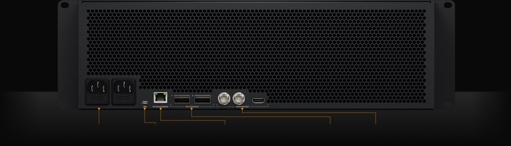 Blackmagic Media Dock Ultra front and rear panels