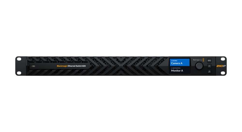 Front panel of Blackmagic Ethernet Switch 820