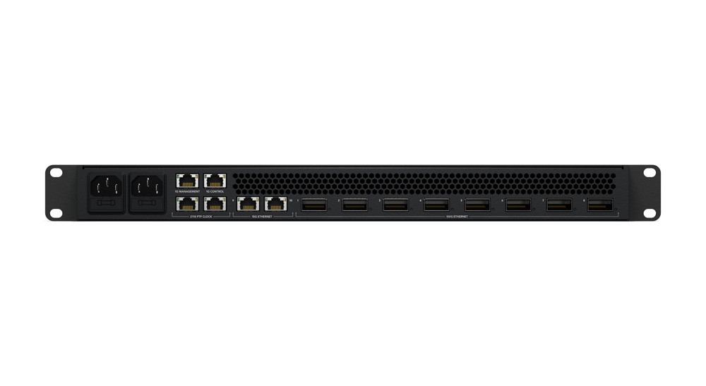 Rear connections of Blackmagic Ethernet Switch 820