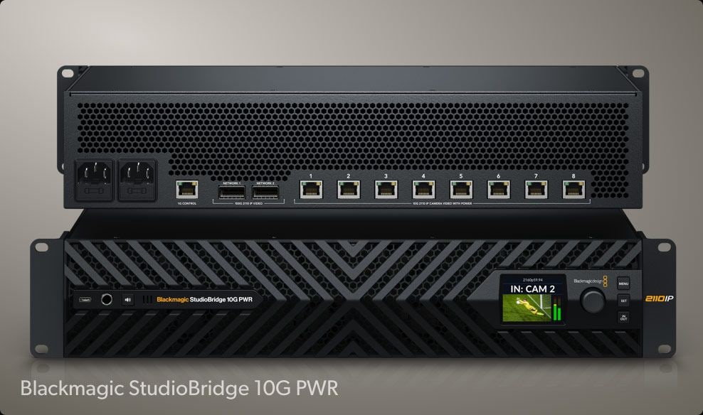 HyperDeck ISO Recorder 100G – 10G IP video via Blackmagic StudioBridge 10G PWR