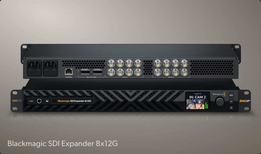 HyperDeck ISO Recorder 100G – 12G-SDI via Blackmagic SDI Expander 8x12G
