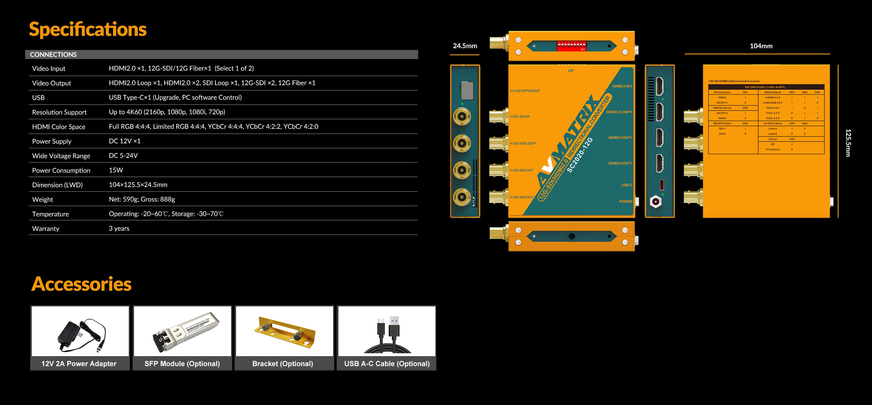 AVMATRIX SC2020-12G TX