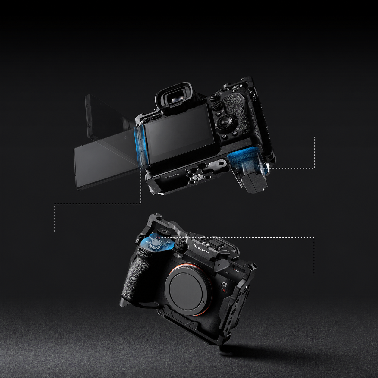 Unobstructed controls, battery and flip screen