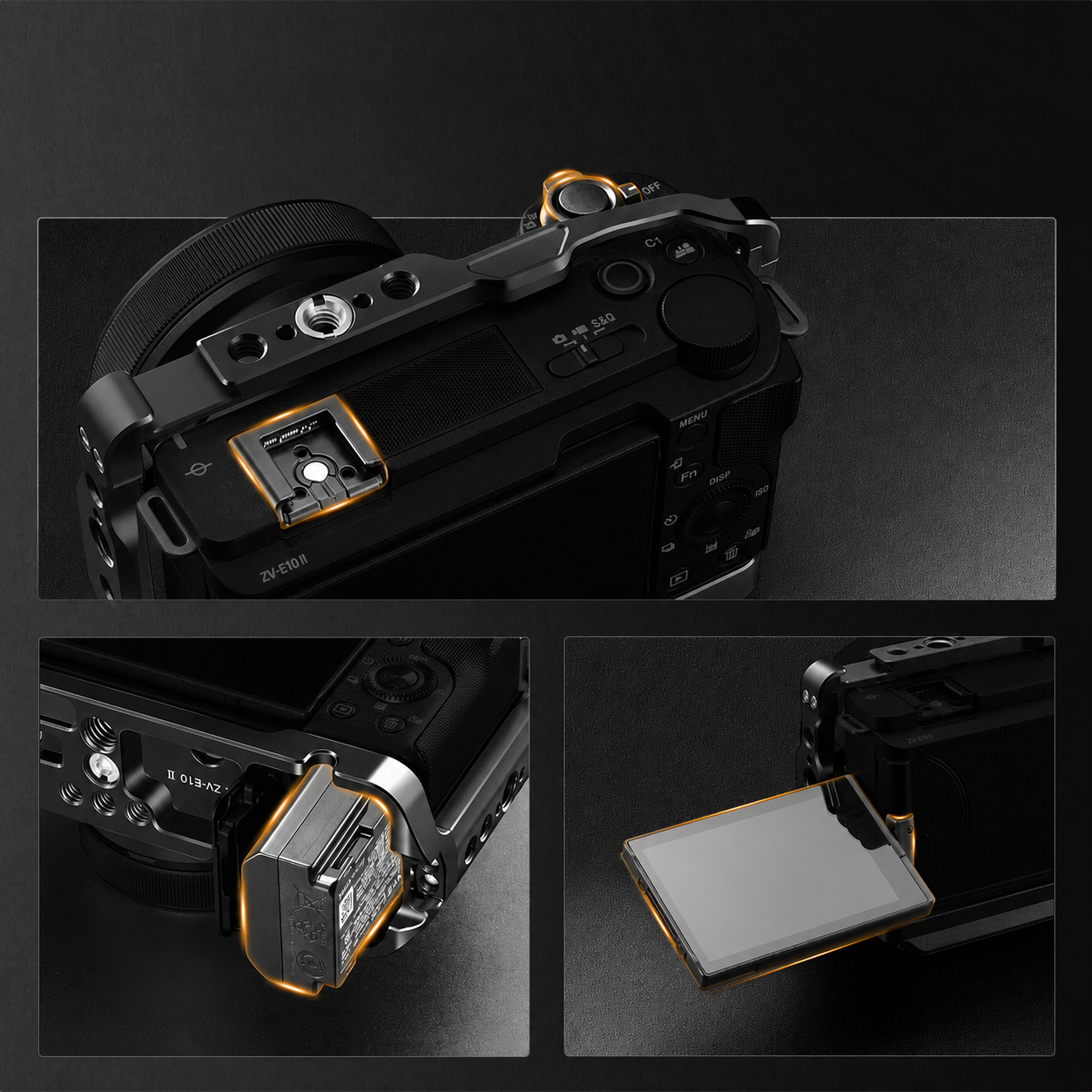 Unobstructed controls, battery and flip screen