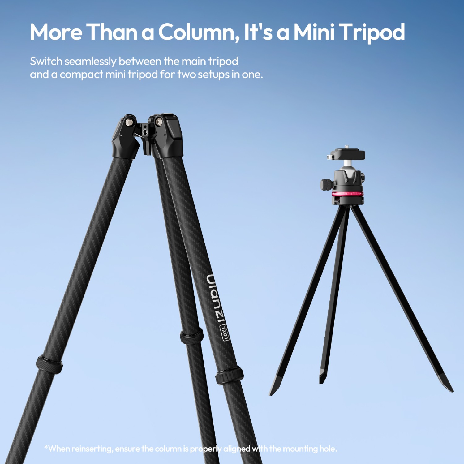 Ulanzi TZ01 – 2-in-1 carbon fiber travel tripod