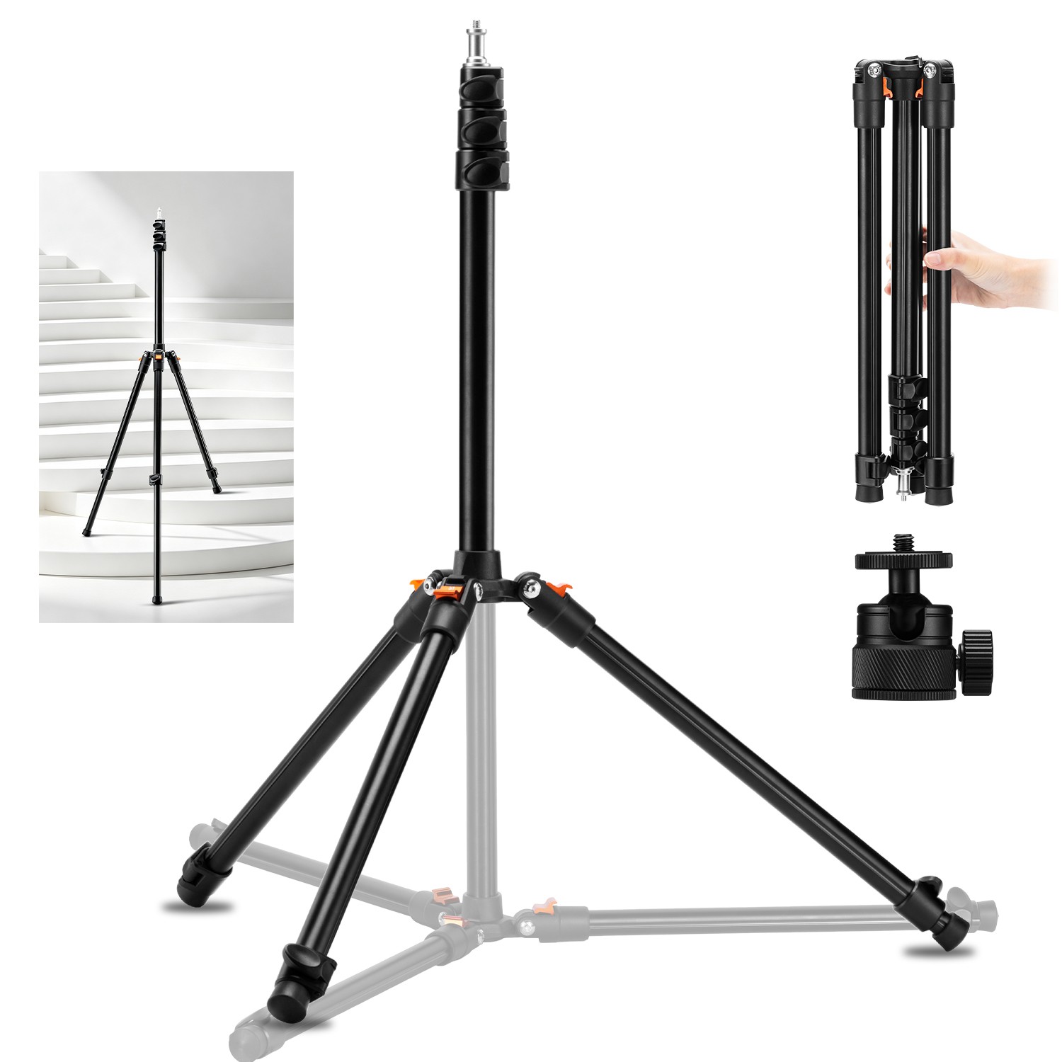 K&F Concept folding stand in open and folded configurations