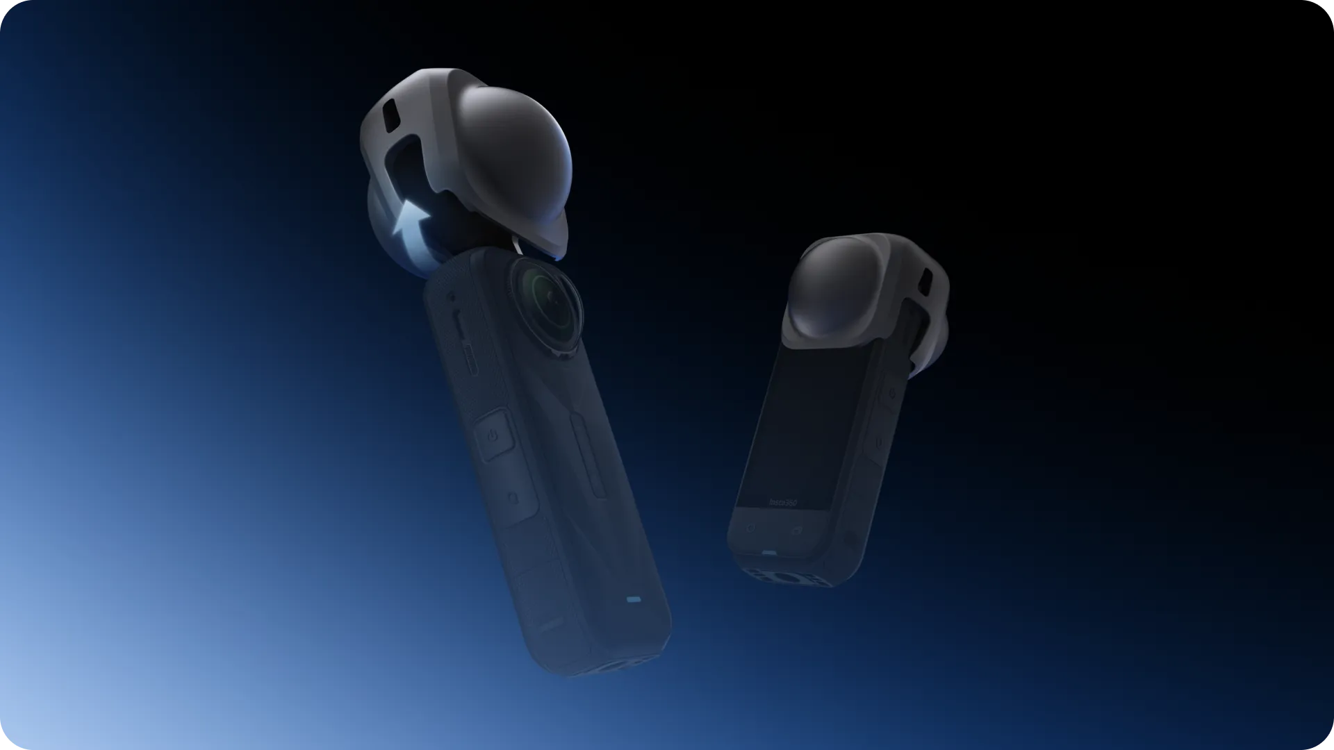 Insta360 lens cap shown with lens guards installed