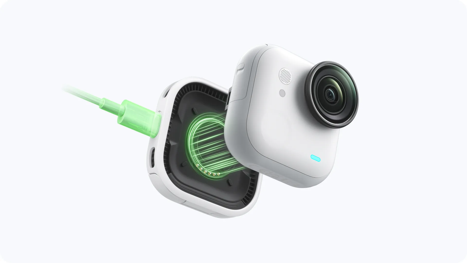Insta360 GO Ultra camera attached to the FOMO Flexi Mount