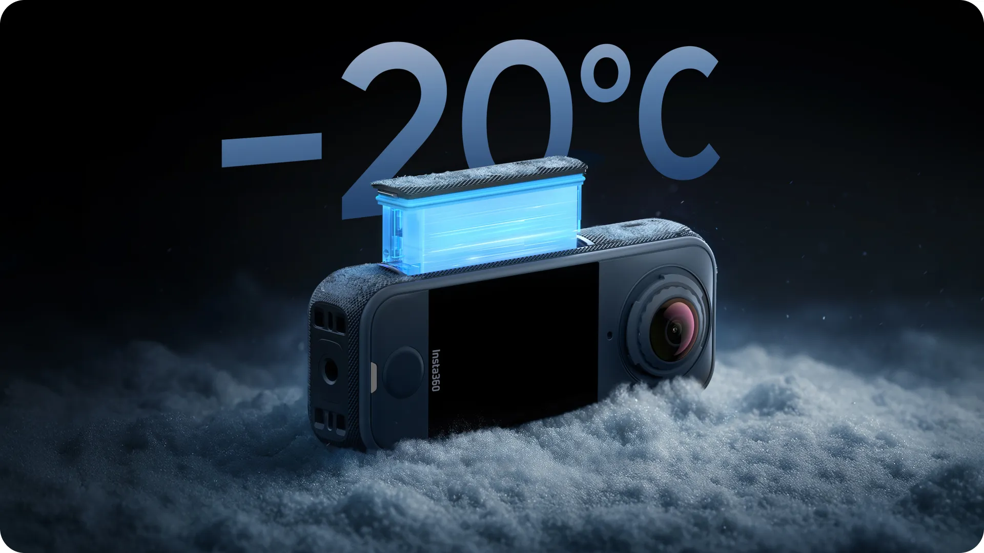Official infographic showing the Insta360 X4 Air battery in cold weather