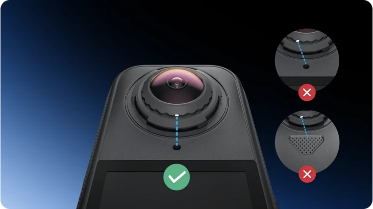Checking Insta360 X4 Air lens alignment