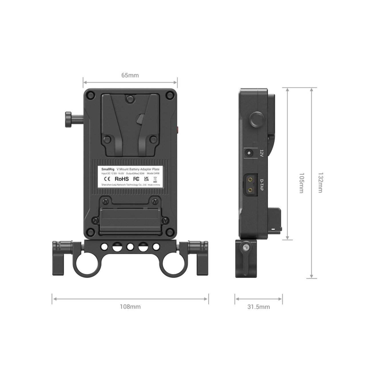 Power outputs on SmallRig 3498B