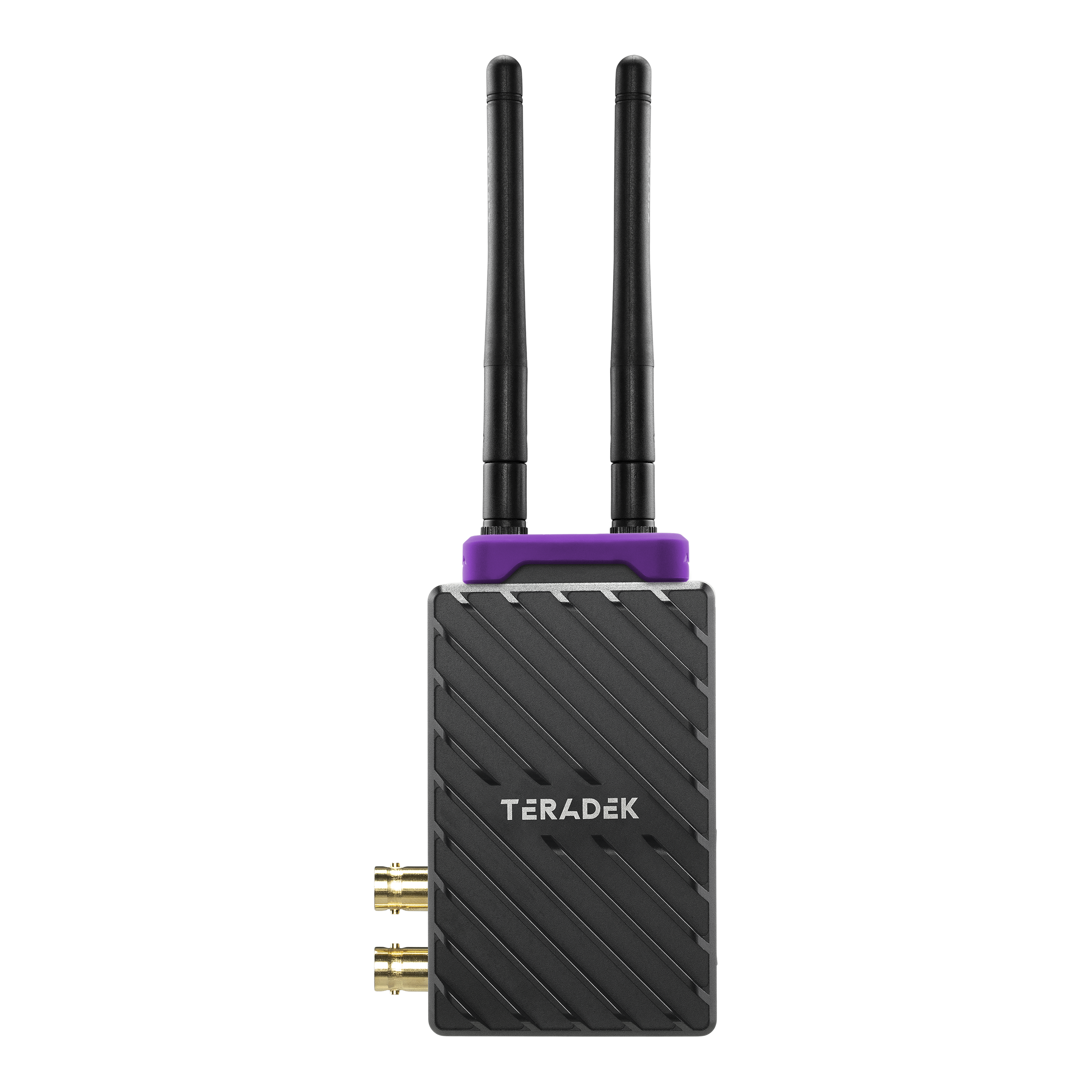 Fialový pásek Teradek Bolt 6 LT TX 11-0984 nasazený na vysílači