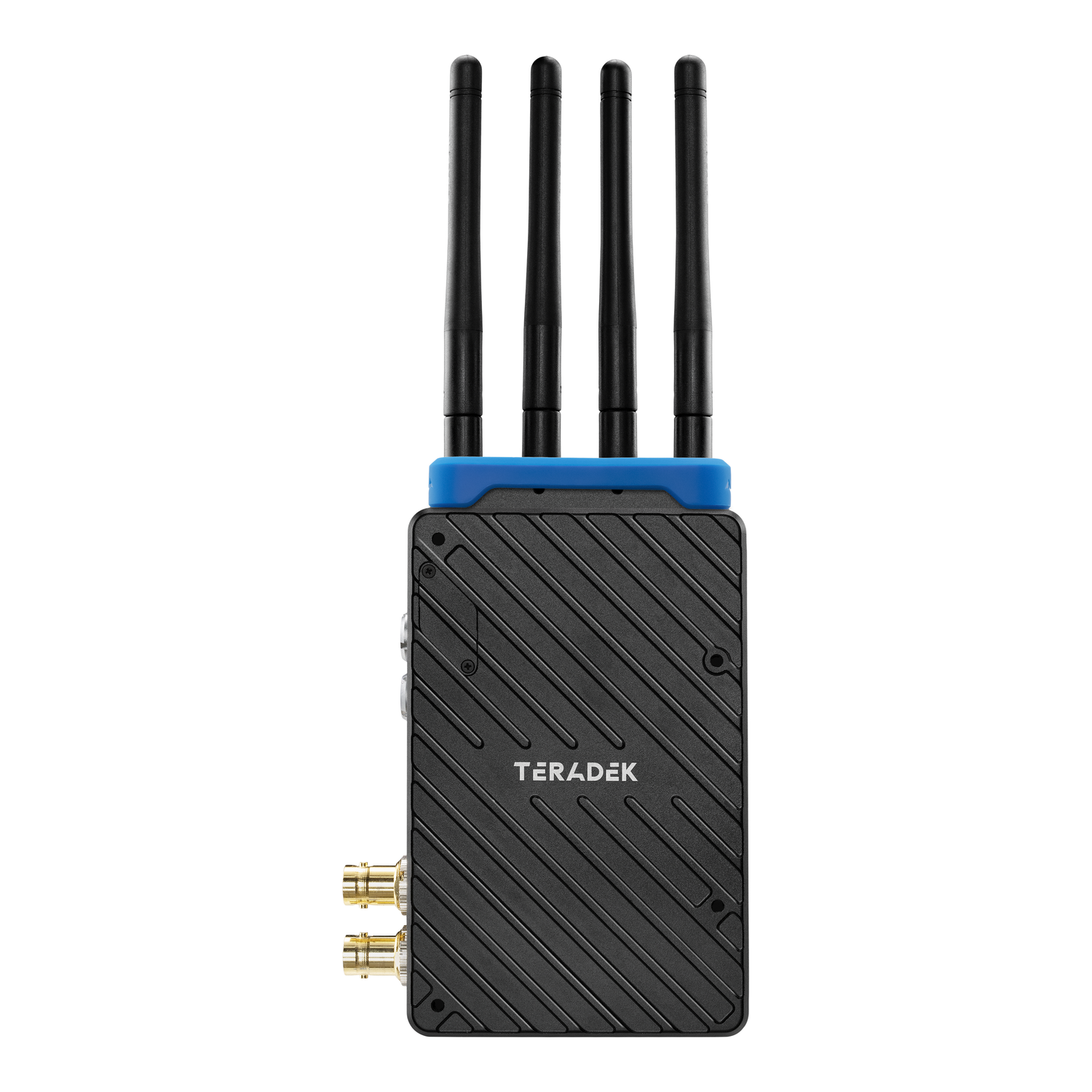 Teradek 11-0910 blue identification band on a Bolt 6 XT TX transmitter
