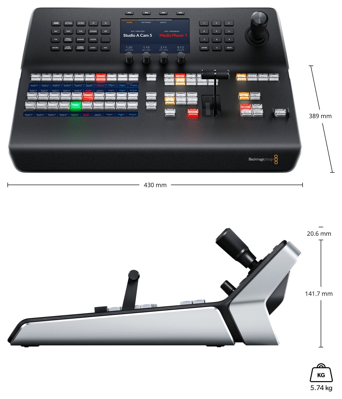 ATEM 1 M/E Advanced Panel 10 – Dimensions