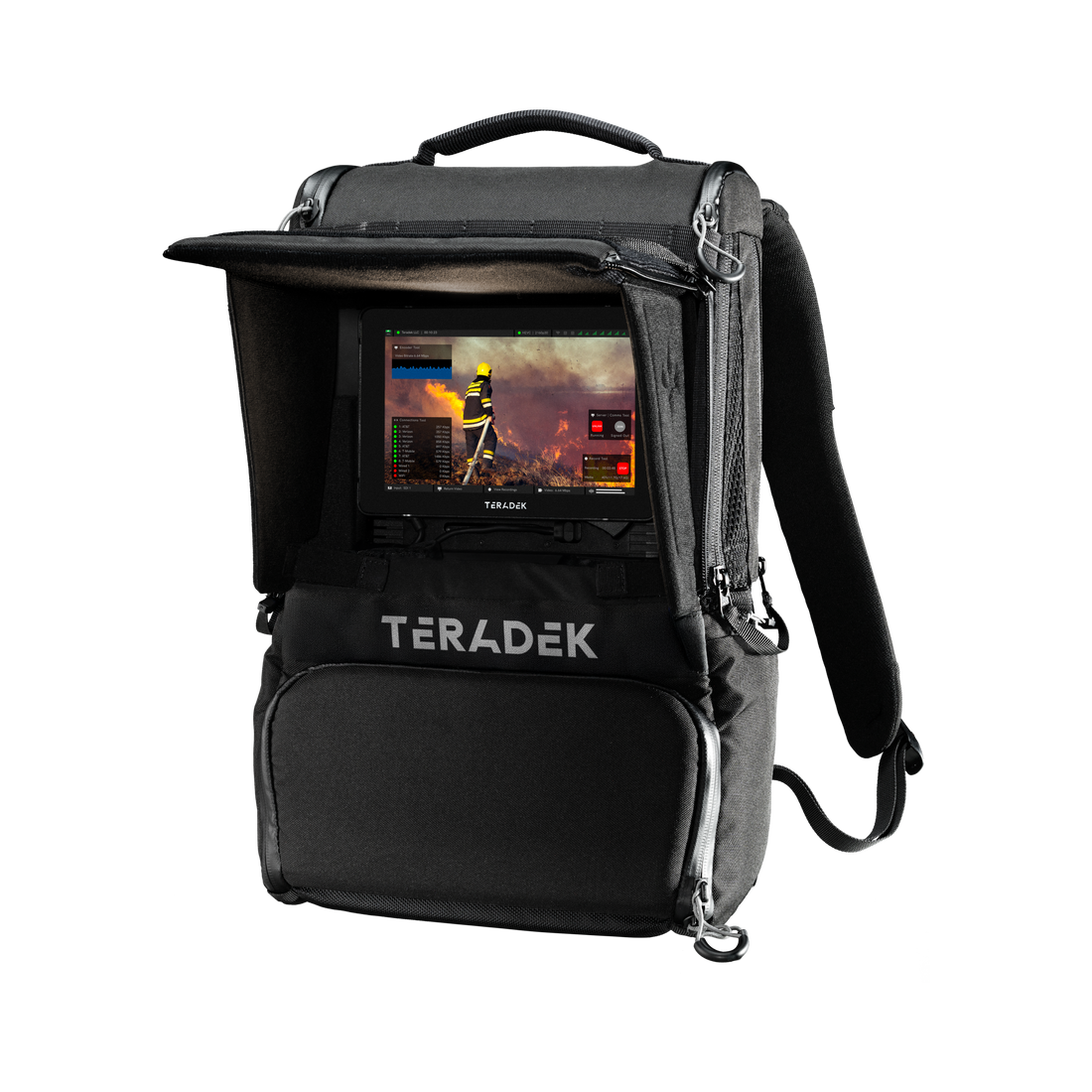 Teradek Prism Jetpack V-Mount with open sunhood