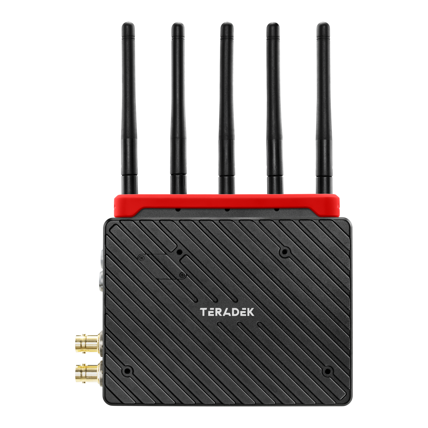 Teradek 11-0911 red identification band installed on a Bolt 6 XT RX receiver