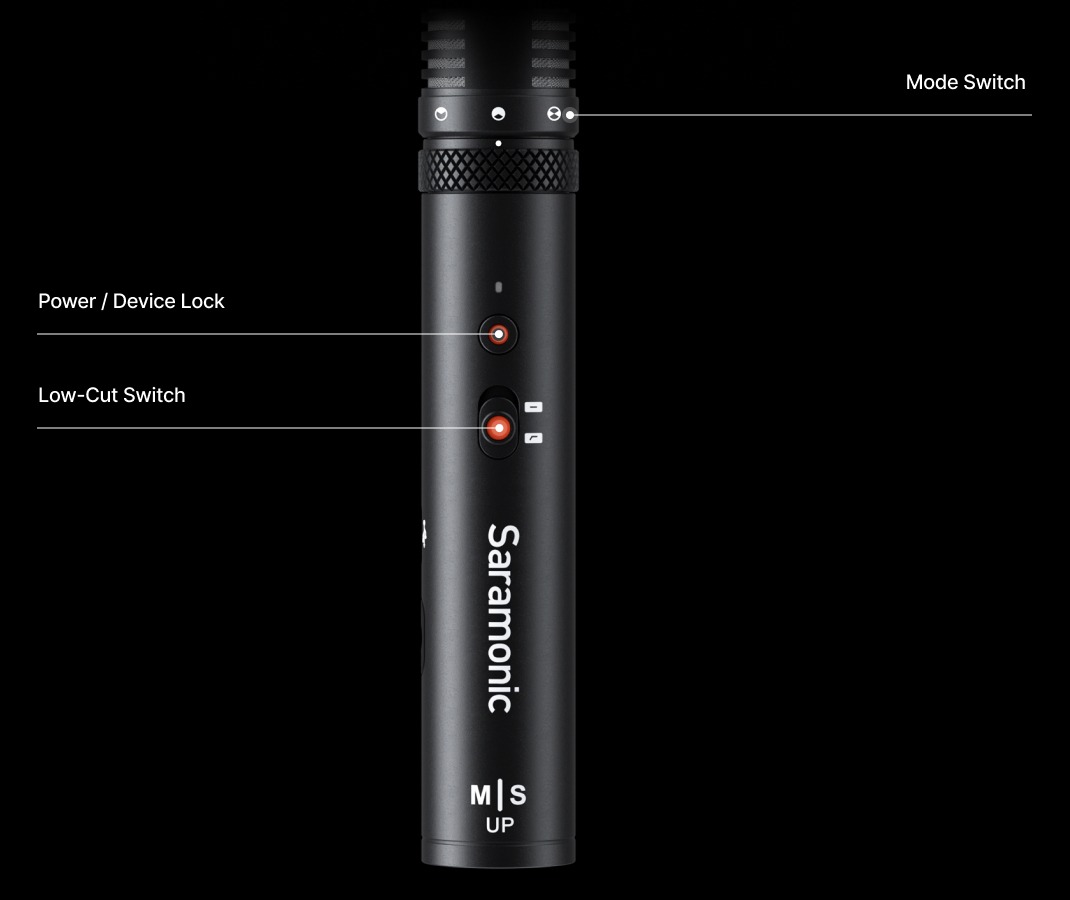 Saramonic SG MS1 – Controls on the body