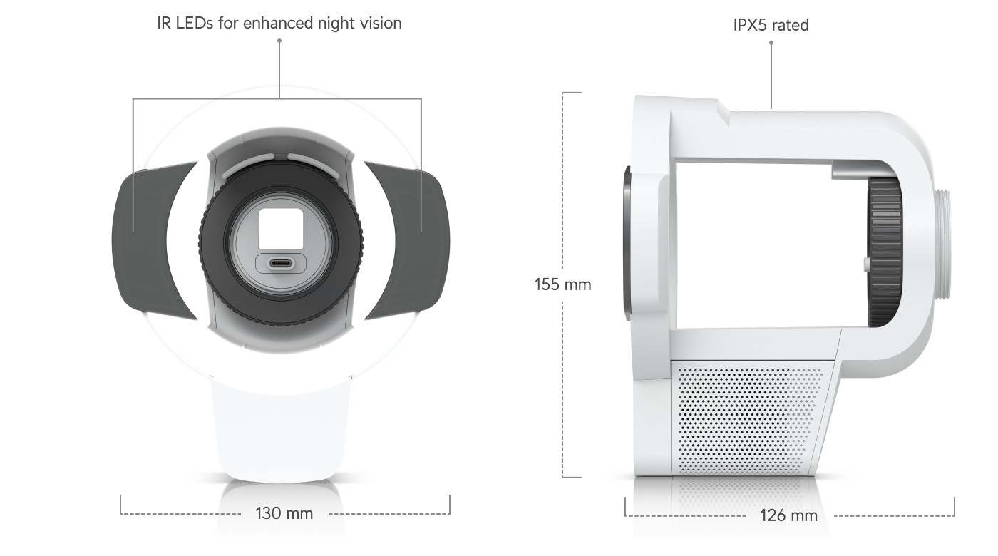Ubiquiti UniFi Protect Pro Bullet Enhancer, white – Enhancer dimensions