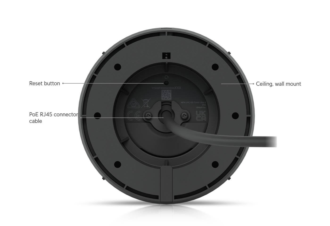 Ubiquiti UniFi Protect G5 Turret Ultra, black – camera underside
