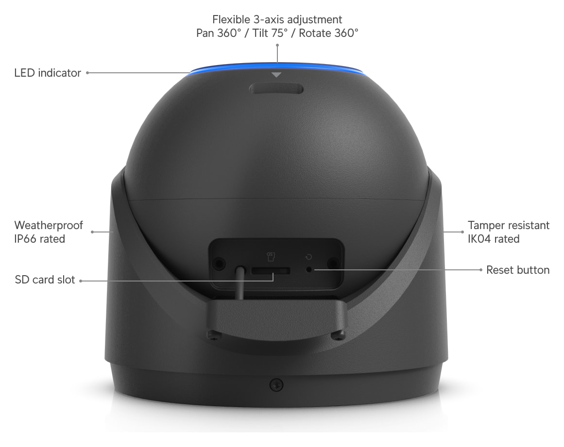 Ubiquiti UniFi Protect G6 Pro Turret, black – Camera overview
