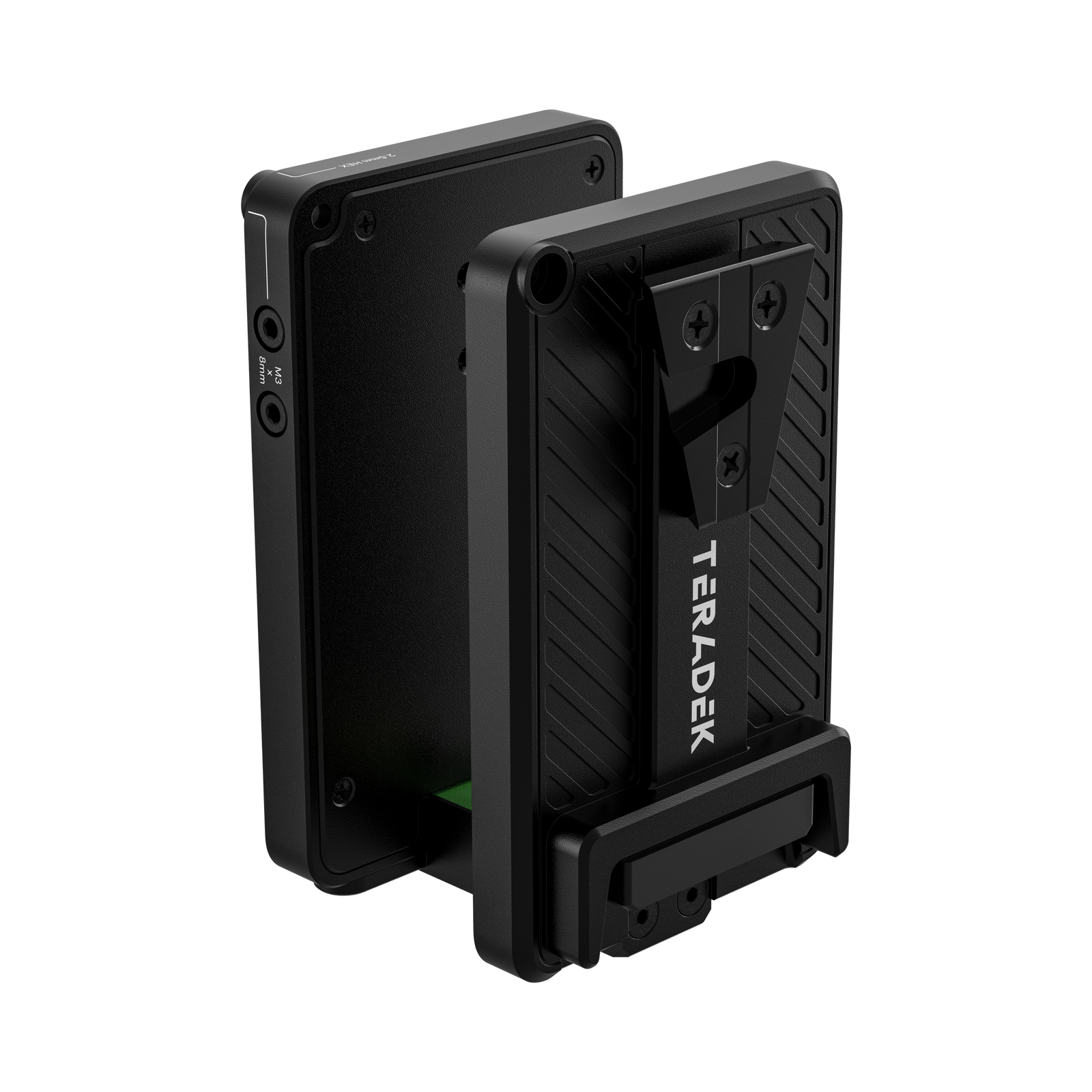 Rear of the Teradek Bolt 7 Battery Cradle TX V-Mount showing the smart connector