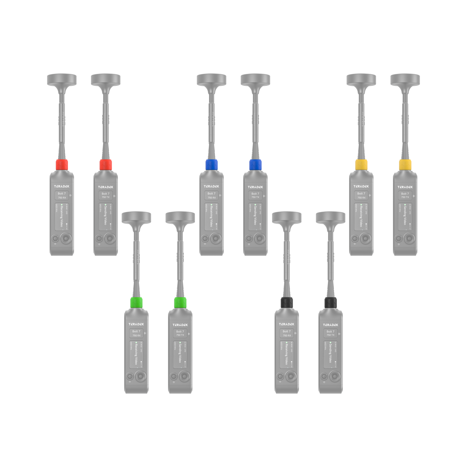 Color Pack 1 bands installed on Teradek Bolt 7 units