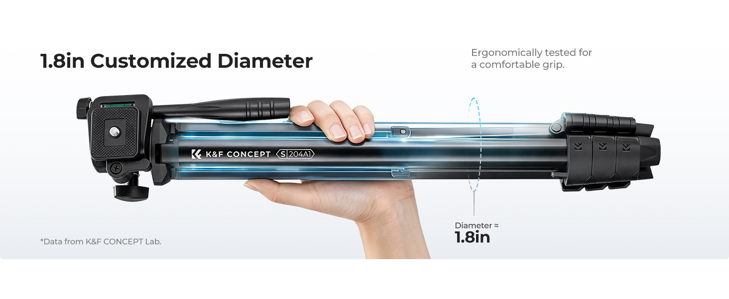 K&F Concept S204A1 – aluminium travel tripod 147 cm with 3-way head