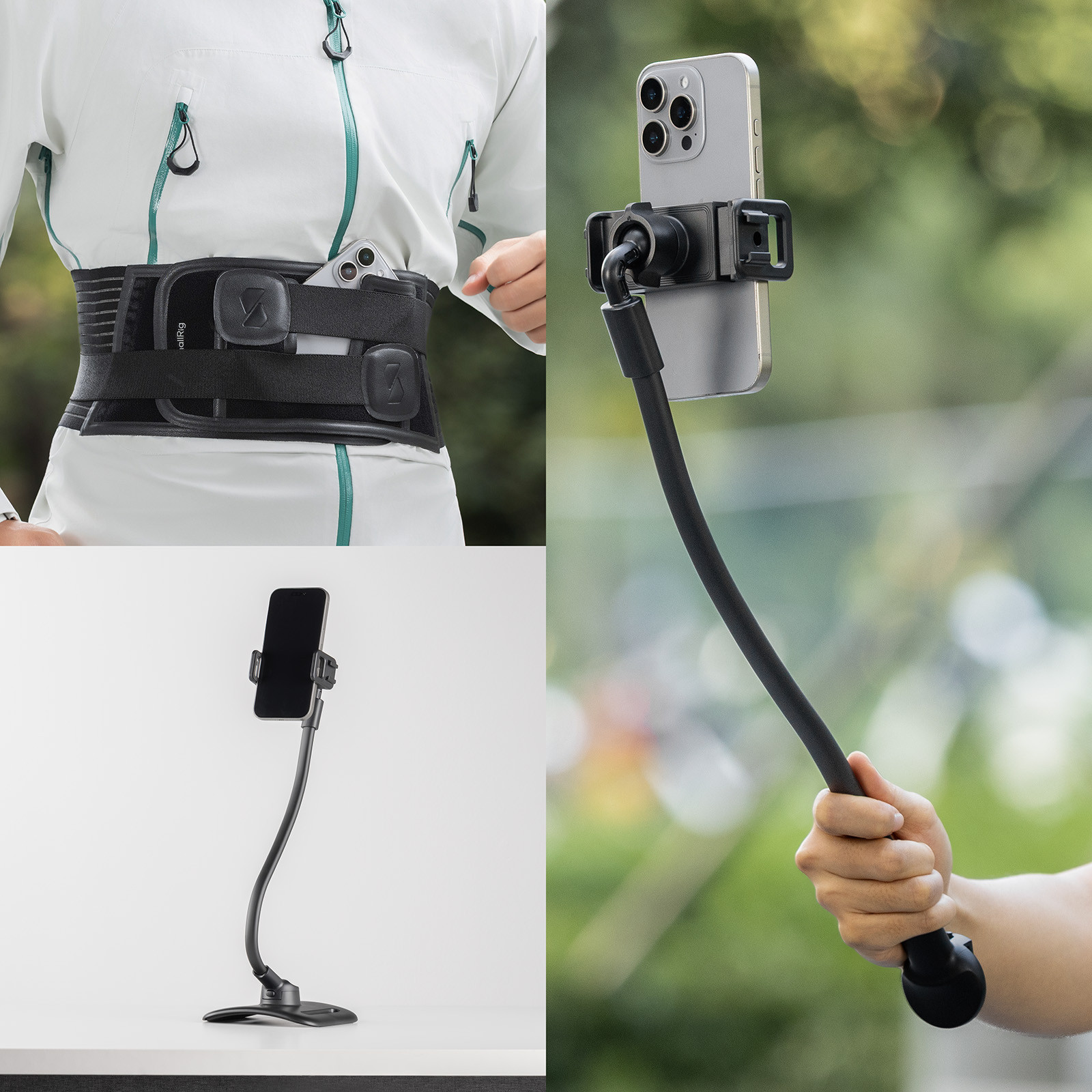 Waist, tabletop and handheld modes of SmallRig WS-W1