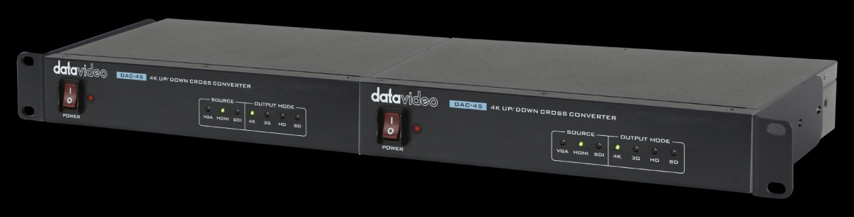 Mounting two DAC-45 converters in a 19-inch rack with RMK-1