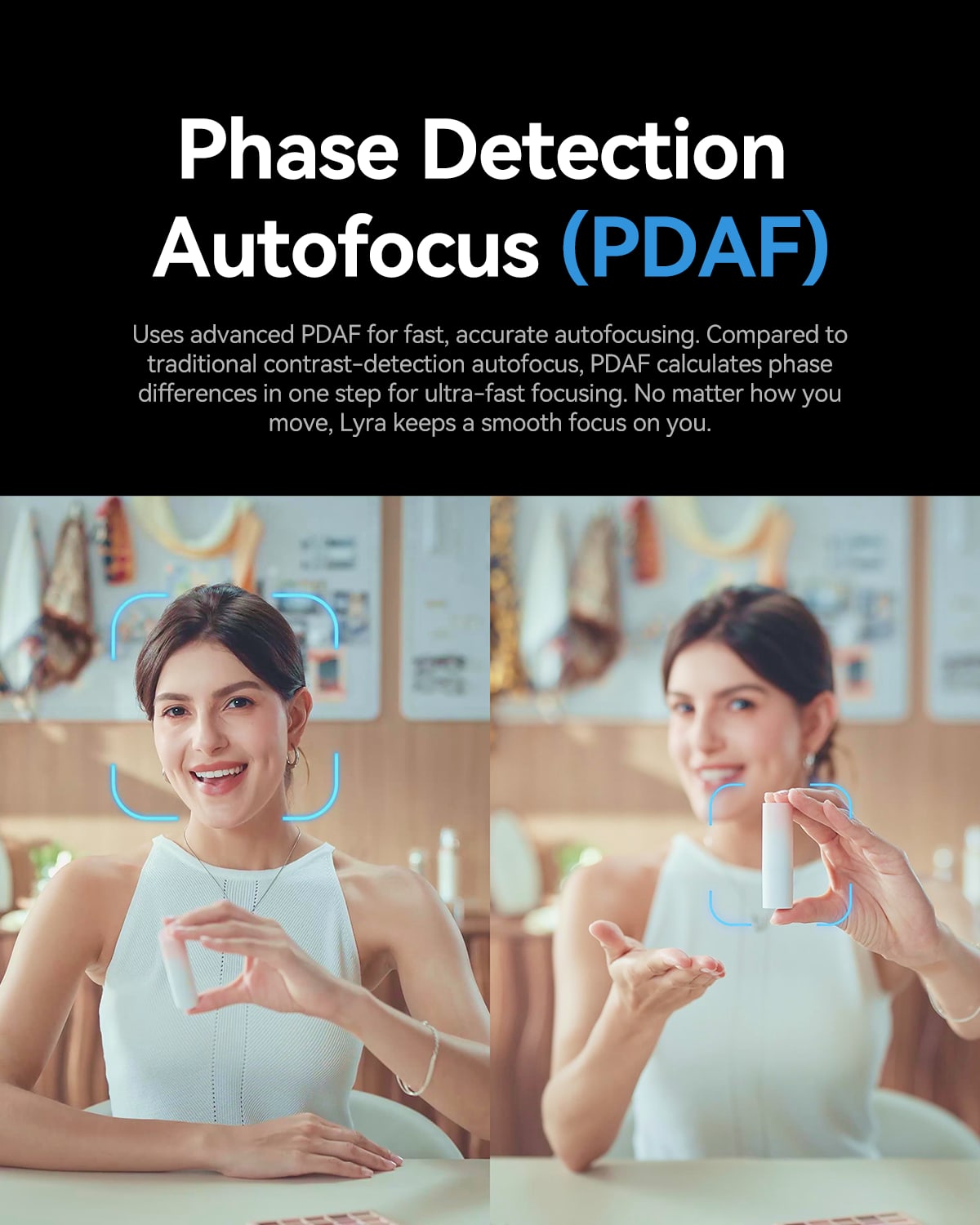 Hollyland Lyra – PDAF phase-detection autofocus