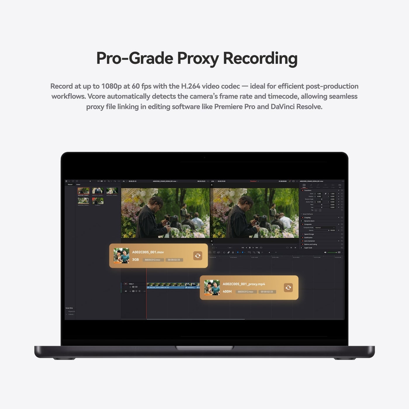Hollyland Vcore – Proxy recording for post-production