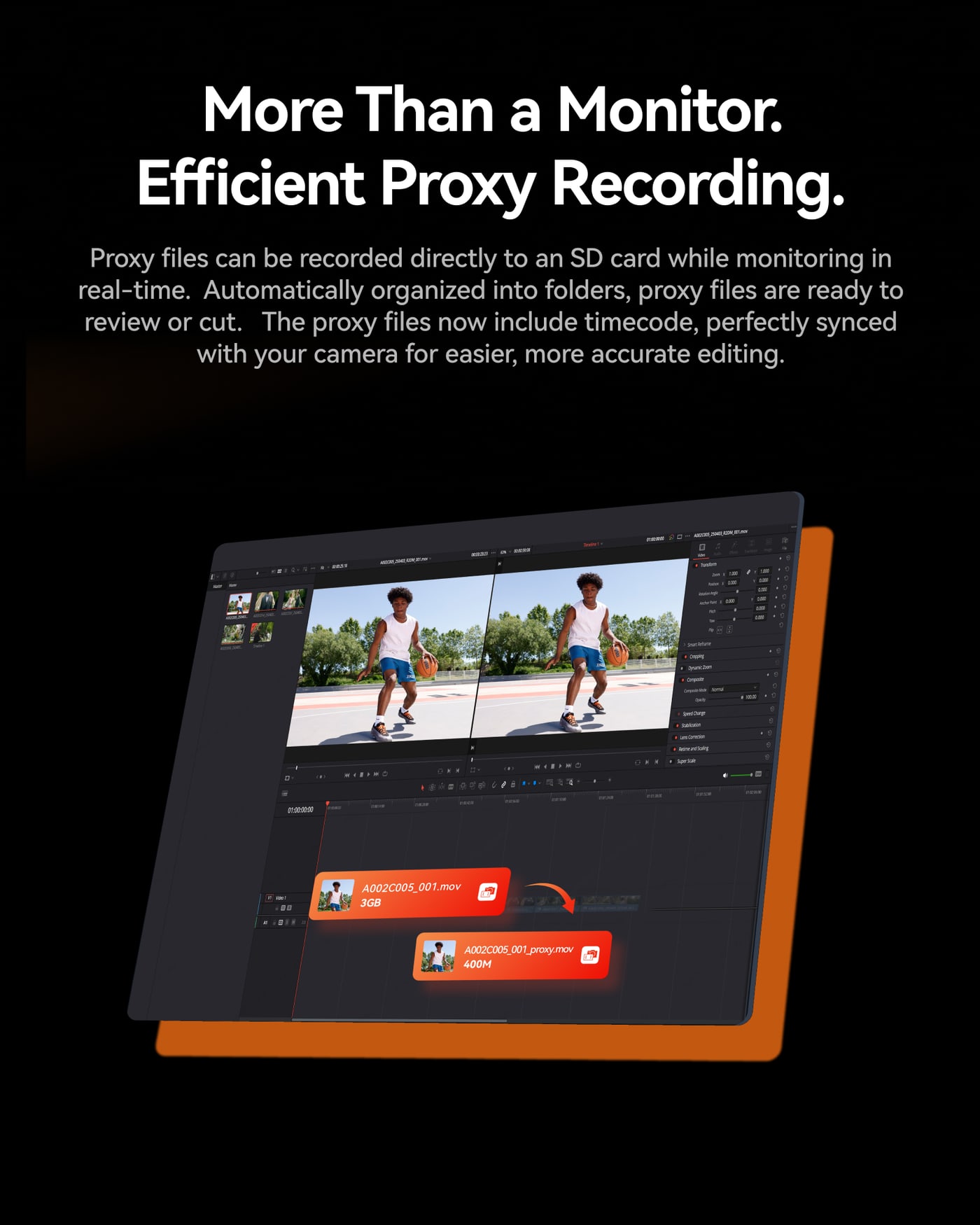 Hollyland Pyro 5 4K – Proxy recording with timecode