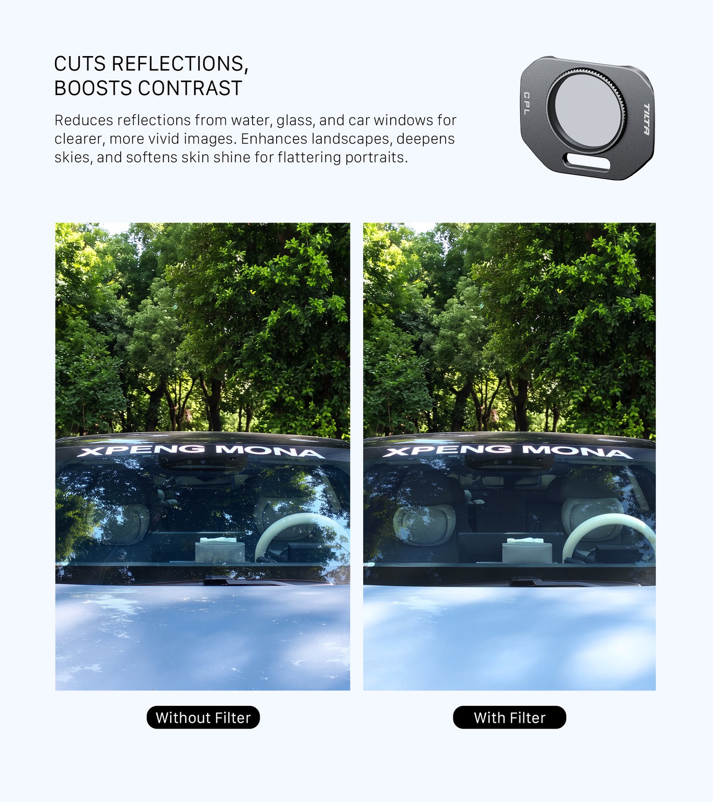 CPL polarizer: fewer reflections